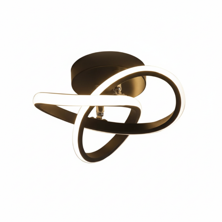 Modern 22W LED ceiling light with curved acrylic design