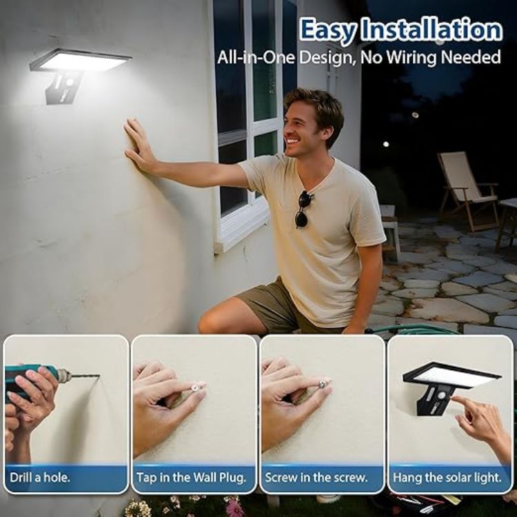 Picture of 90 LED Outdoor Security Solar Light – Motion Sensor, 3 Color Temperatures, USB Charging