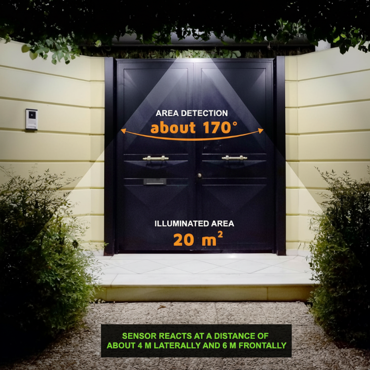 Picture of 84 LED Outdoor Solar Wall Light –  Motion Sensor, Solar Security light, 3 Colour Temperatures, IP54 Weatherproof