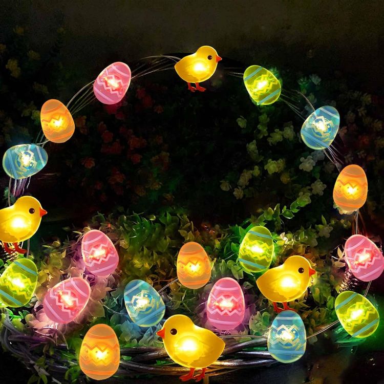 Full view of 17ft Easter string lights for home and classroom