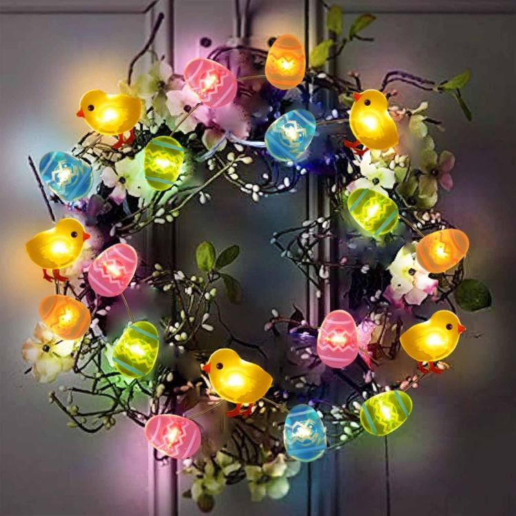 Battery-operated Easter LED lights creating a festive party atmosphere