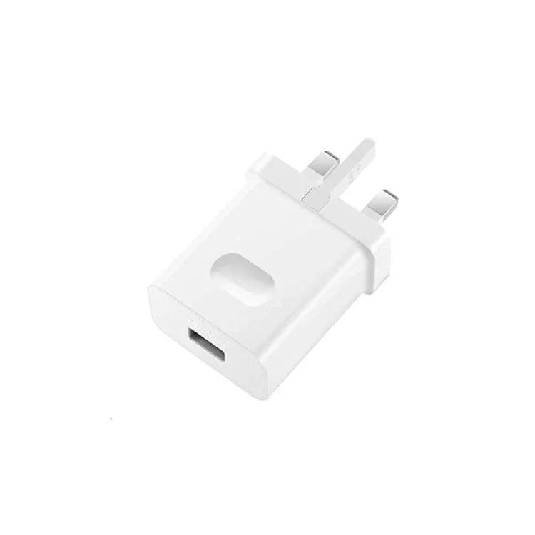 Picture of UK 3-Pin Mains Charger Travel Adapter – Single USB Wall Plug (White)