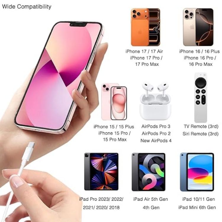 Picture of USB to Type-C Fast Charge Cable & Charging Cord –  White