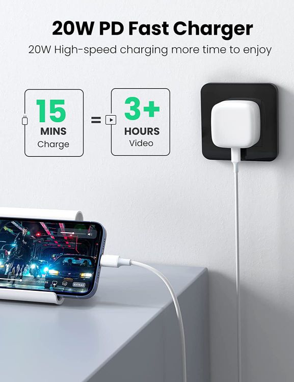 Picture of 20W USB‑C Power Adapter with Lightning Cable – Fast Charging for iPhone 