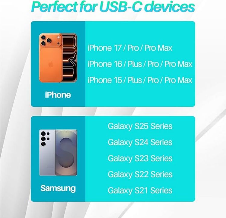 Picture of USB-C Wired Headphones with Microphone & Noise Cancelling – Stereo Earphones (White)