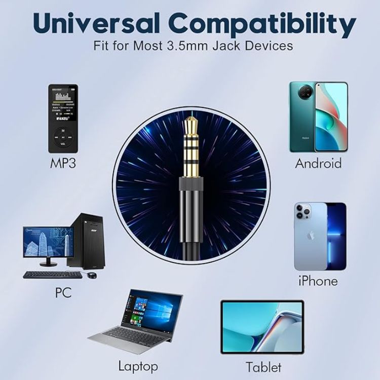 Picture of Wired In-Ear Headphones with Microphone – 3.5mm Noise Isolating Earbuds (Black)