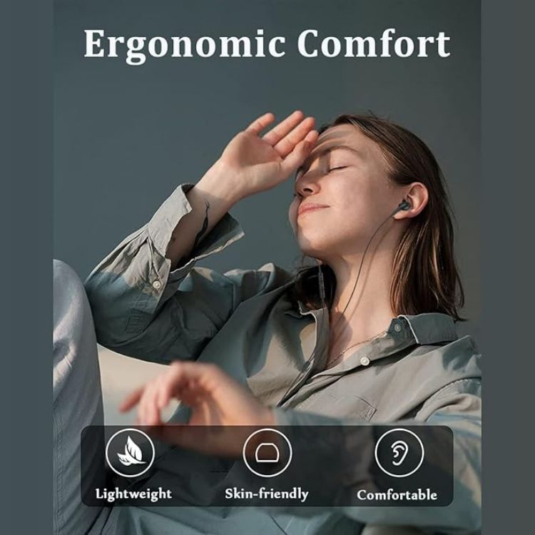 Picture of Magnetic USB-C Wired Earphones with Microphone & Volume Control – In-Ear Stereo Headphones (Black)