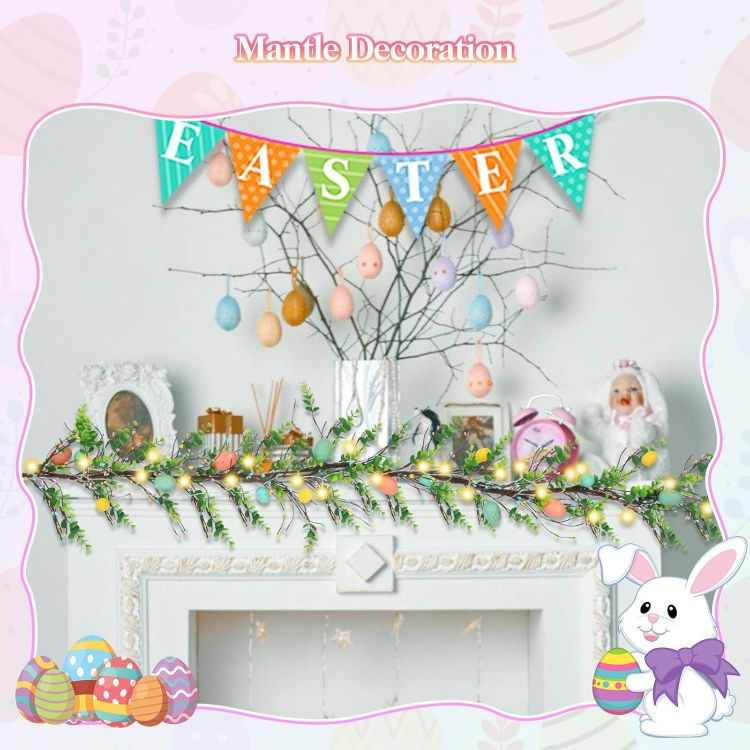 easter decoration garland for fireplace