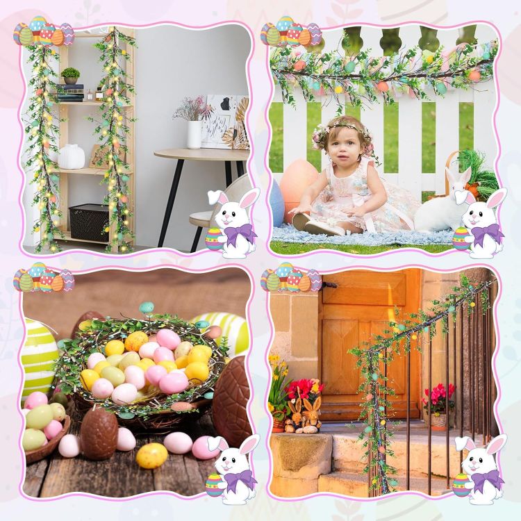 colorful easter garland with LED lights