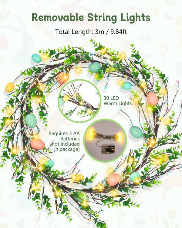 battery operated easter garland lights