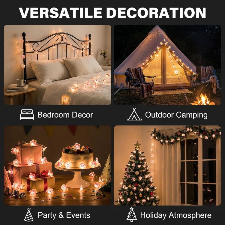 warm white flower fairy lights