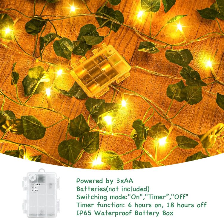 battery operated leaf fairy lights