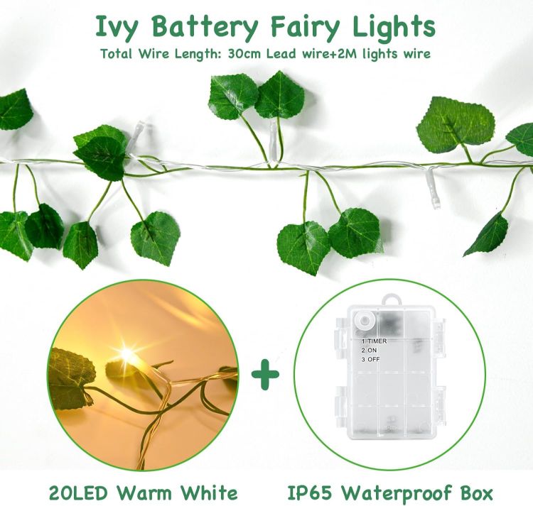 artificial ivy garland with lights outdoor