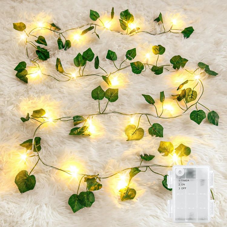 ivy leaf fairy lights with LED illumination