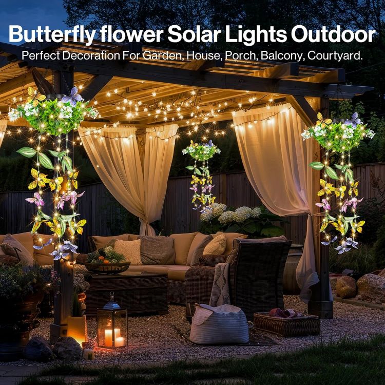 butterfly flower hanging lights garden