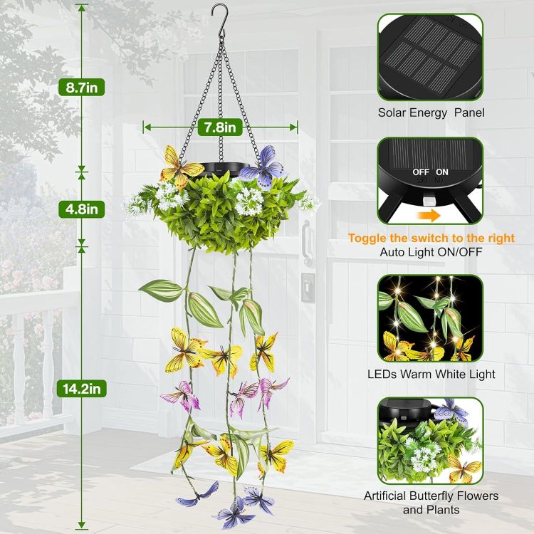 floral solar hanging lights patio
