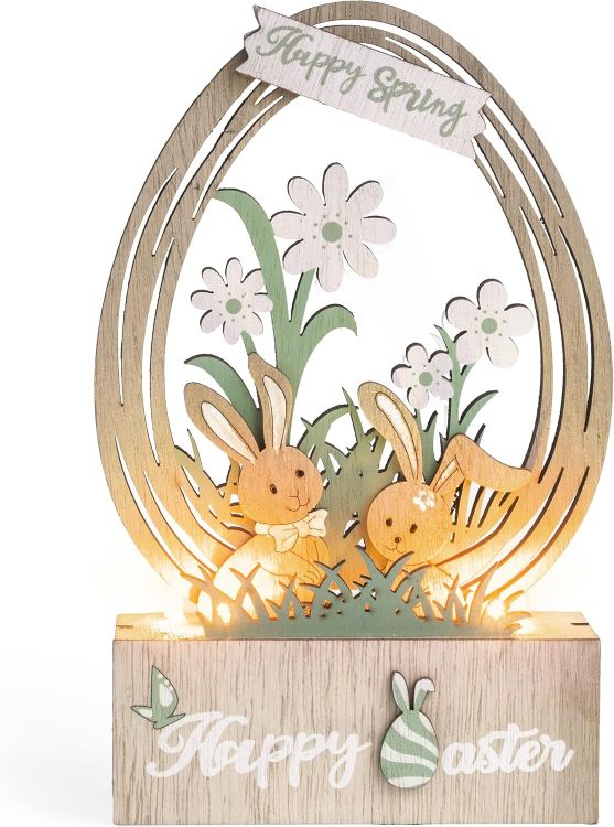 LED spring tabletop wooden decoration light