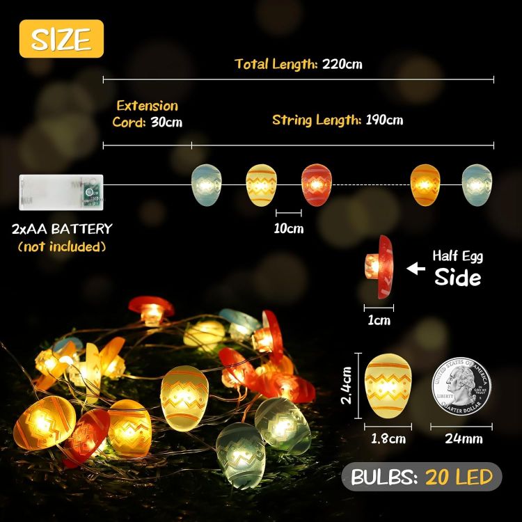 battery operated easter string lights decor