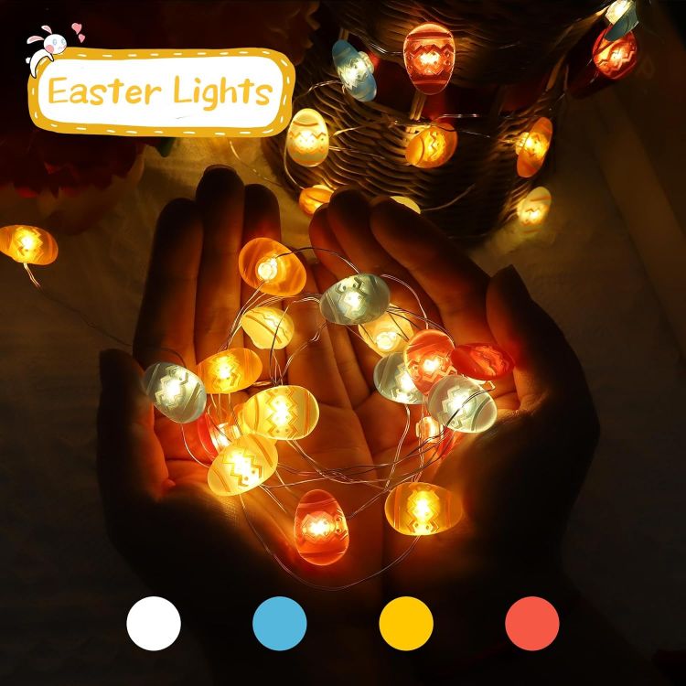mini egg fairy lights warm white glow