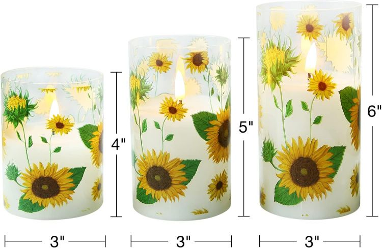 glass flickering LED pillar candles