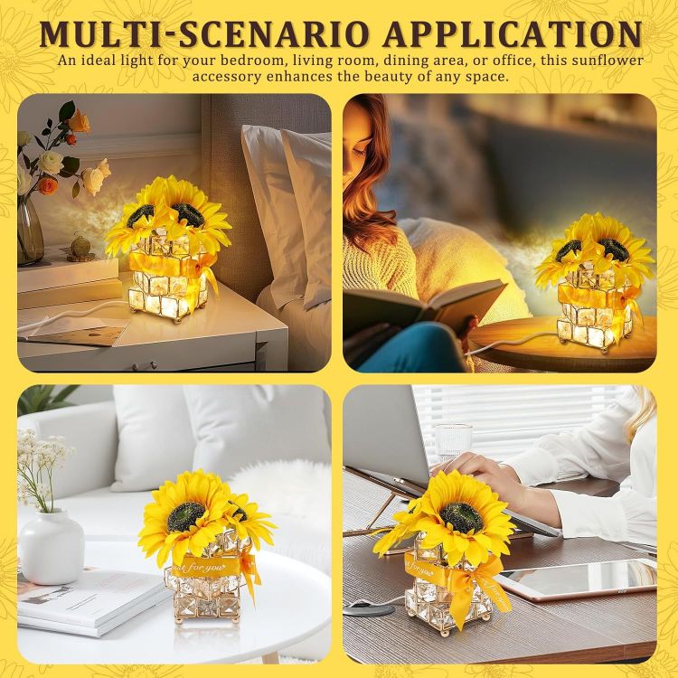 yellow sunflower LED gift lamp for women