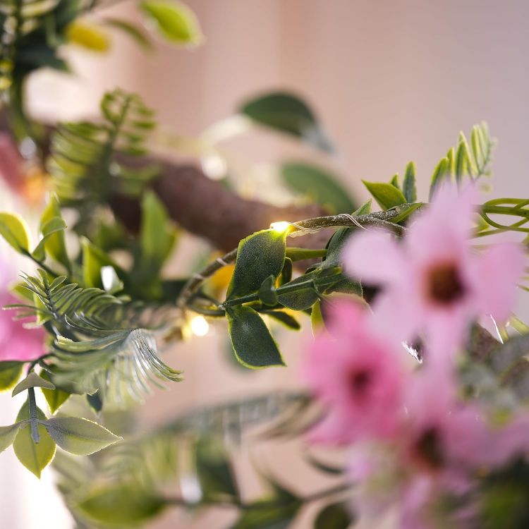 window hanging floral LED garland lights