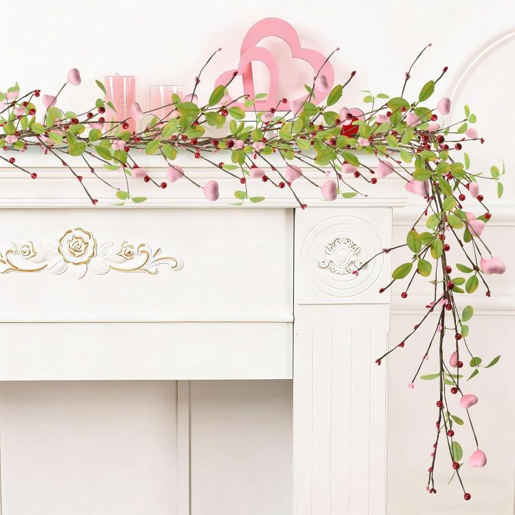spring floral wreath mantel decoration