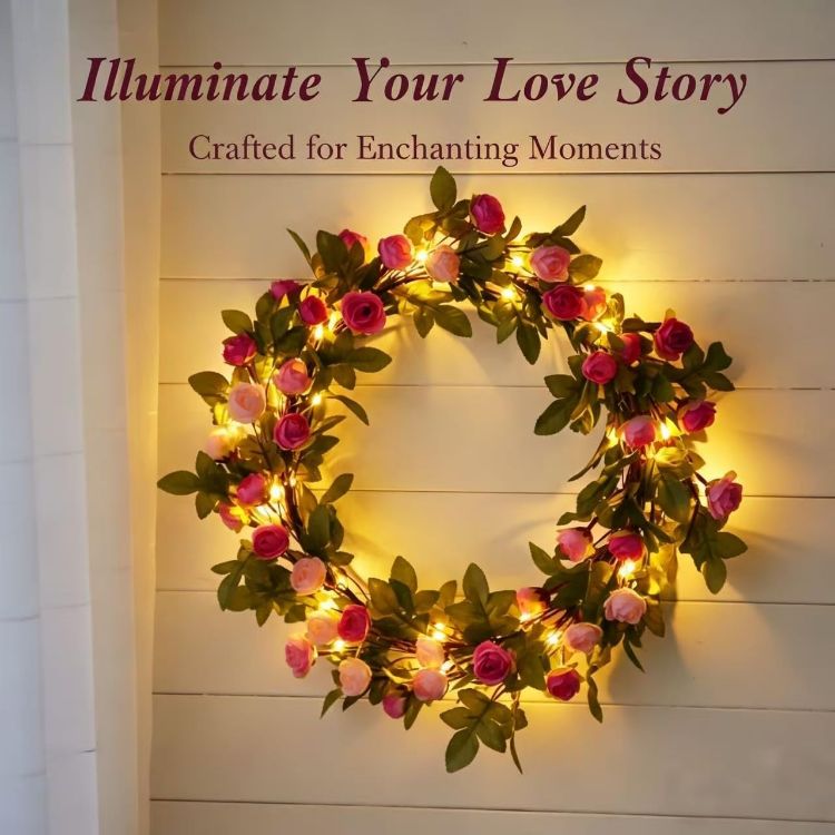 warm white rose LED lights bedroom decoration