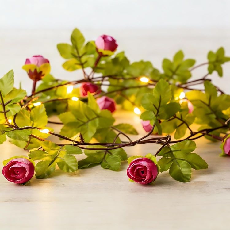 rose flower string lights romantic LED glow