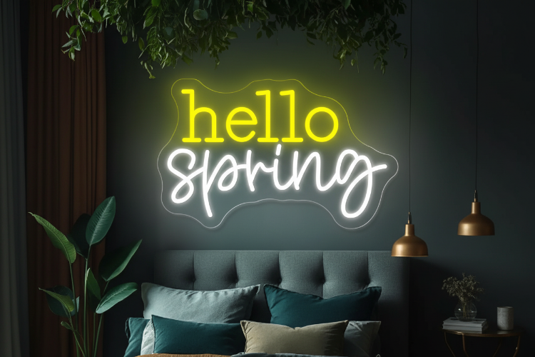 USB powered hello spring neon light