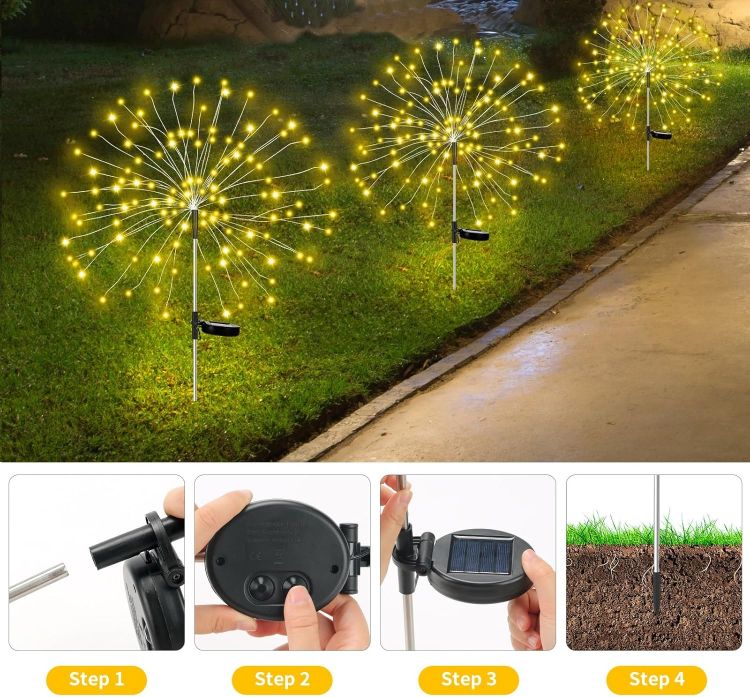 pathway decorative solar starburst lights