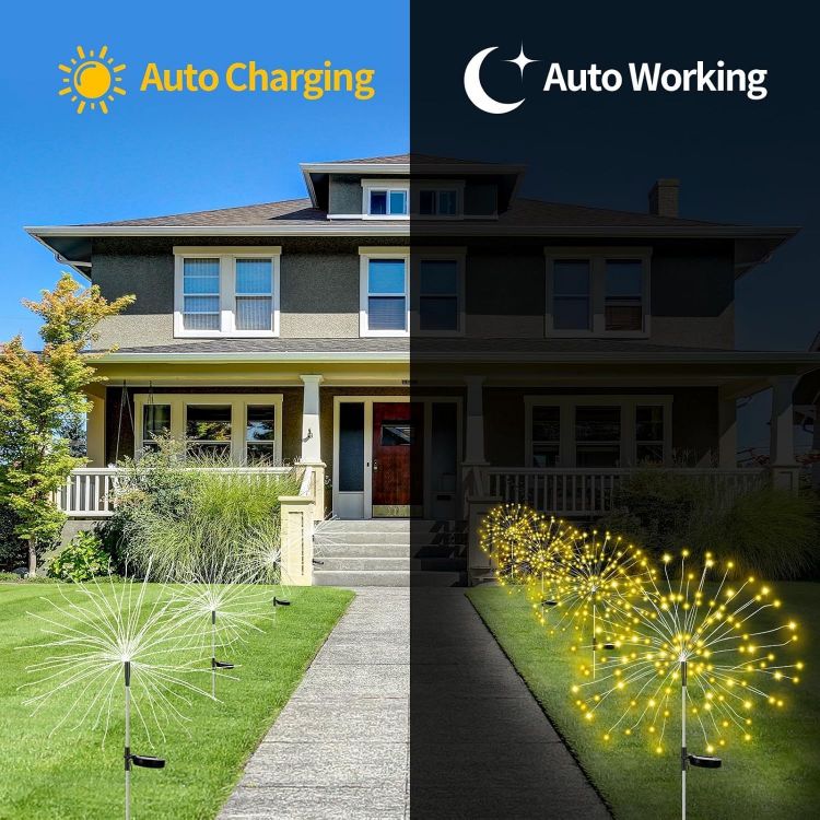 DIY shaped solar firework garden lights