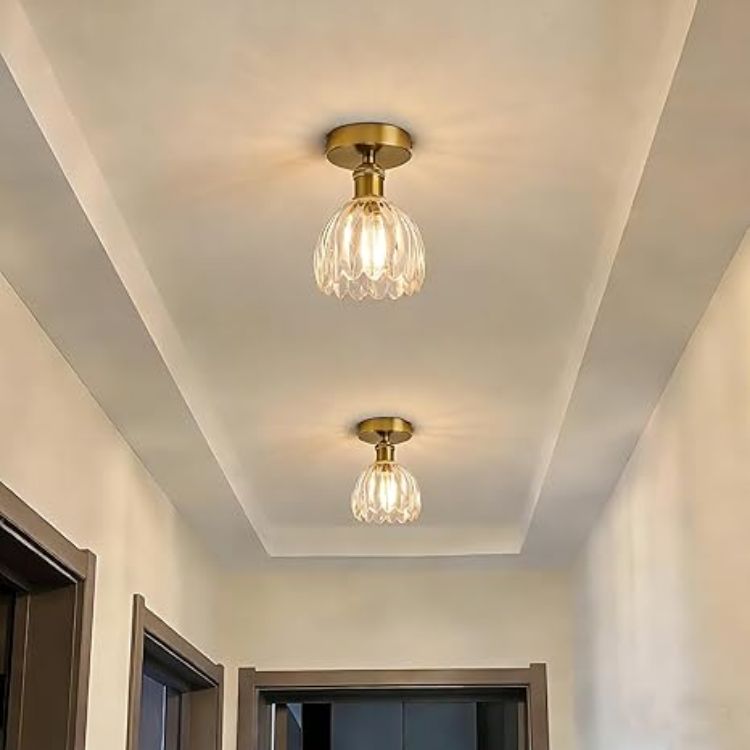 Picture of 2 Pack Glass Ceiling Lights Flush Mount Chandelier Fixture, Modern Design for Bedroom, Dining Room, Kitchen, Hallway