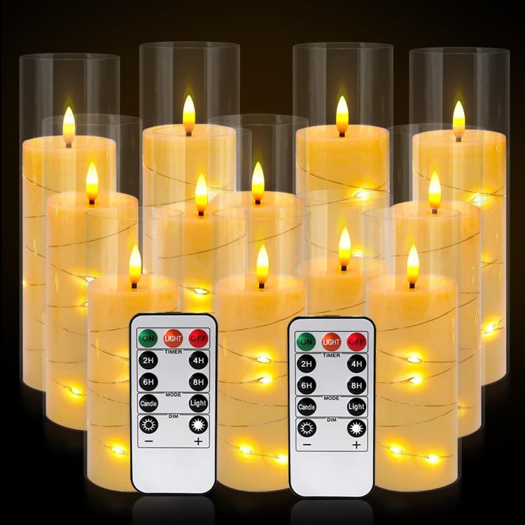 modern flameless candle set with remote