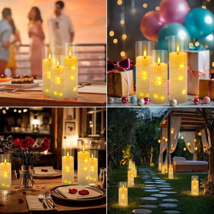 elegant LED candle set for home décor