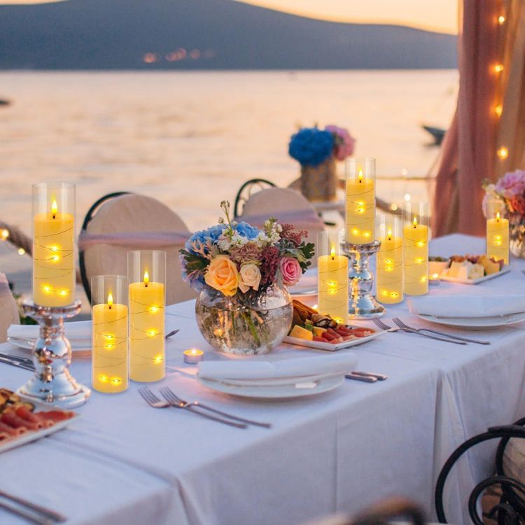 acrylic pillar candles with timer function