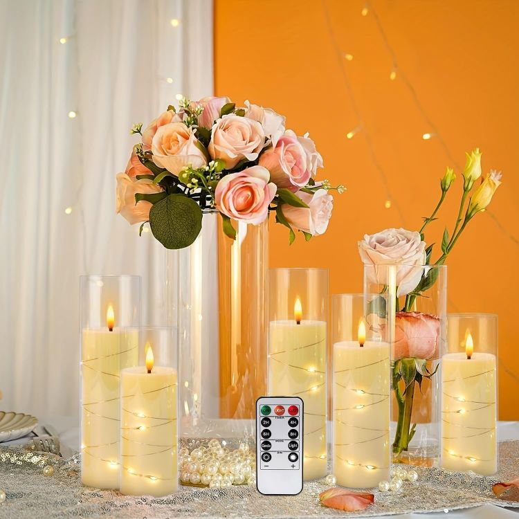 ivory LED candles with realistic flickering flame effect