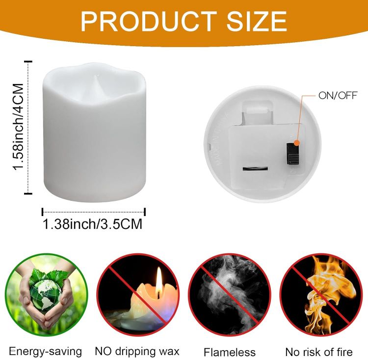 warm white LED candles with long battery life