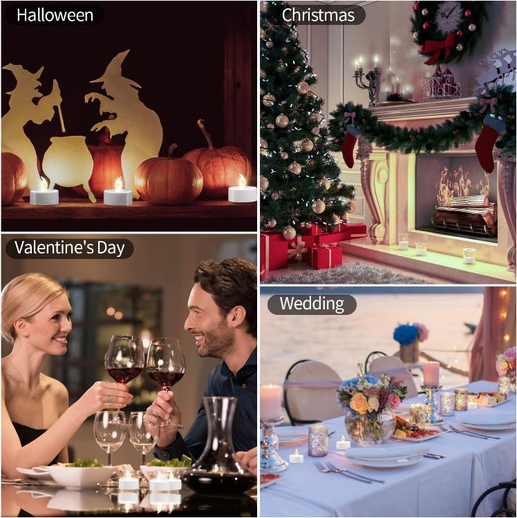 warm white flickering tea light candles