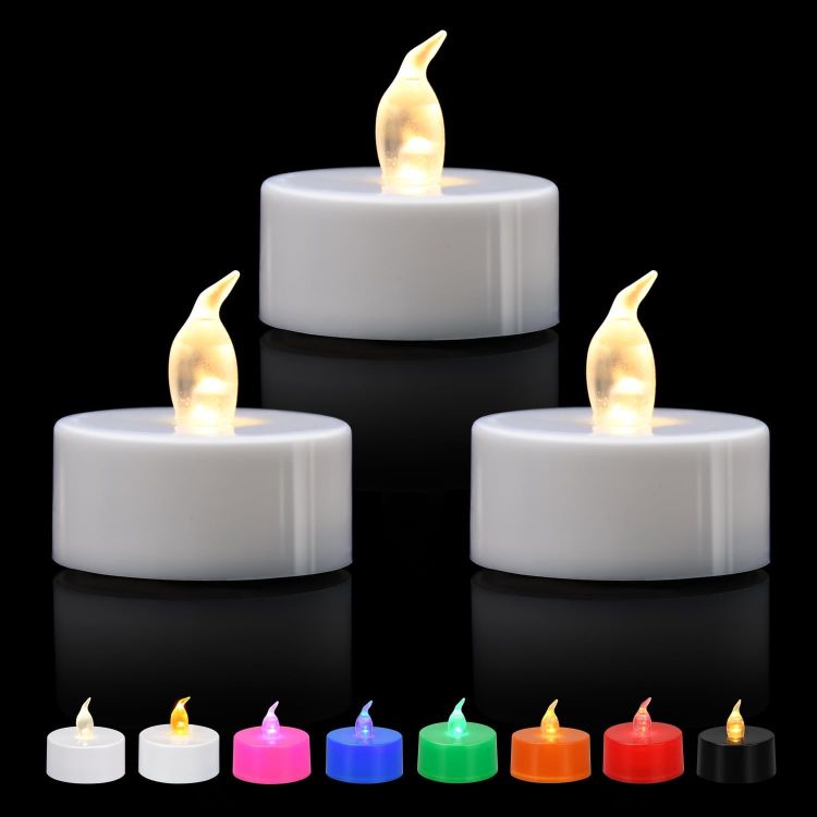 12 pack LED tea light candles warm white glow