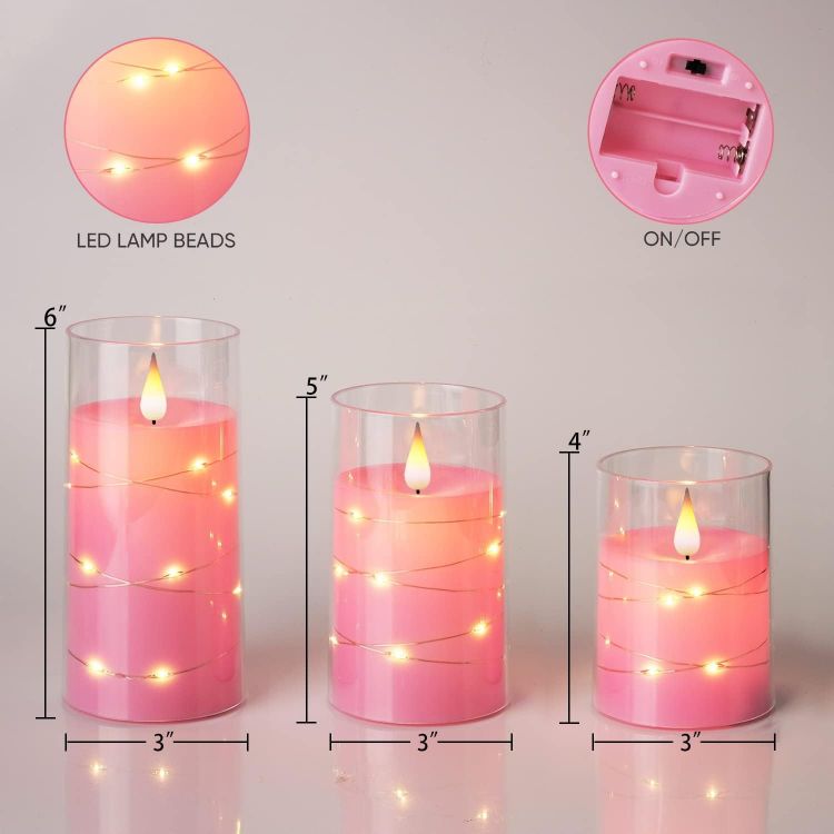 fairy string light LED candles glowing warm