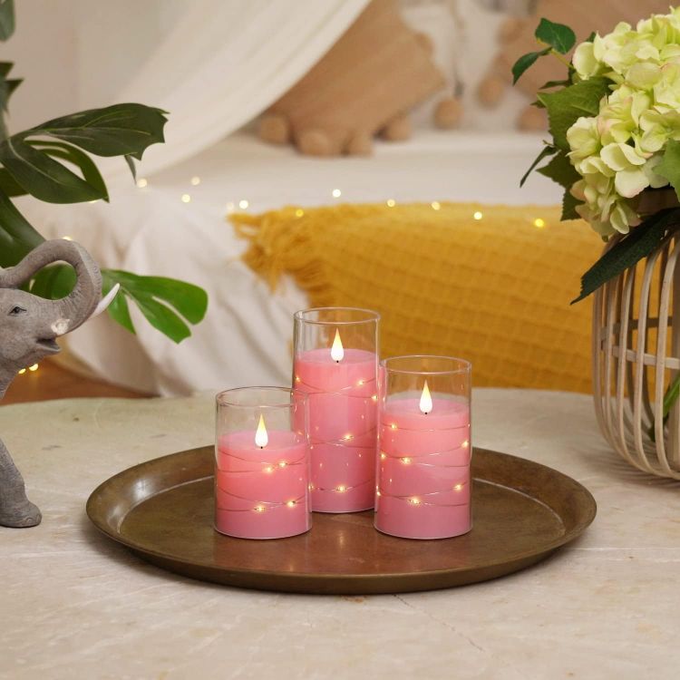 elegant acrylic candle décor lighting set