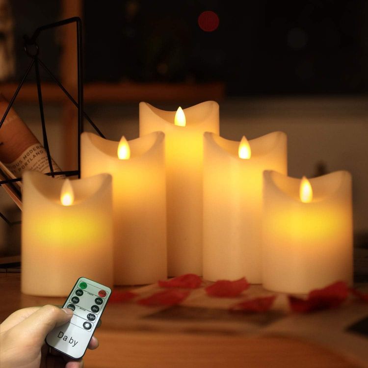 5 piece flameless LED candle set with remote control