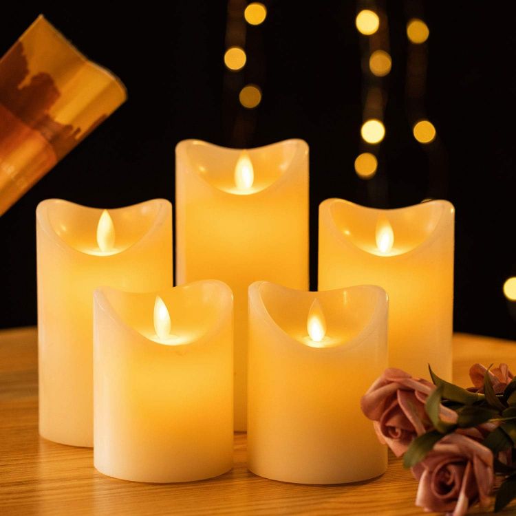 battery operated wax style LED candles decorative set