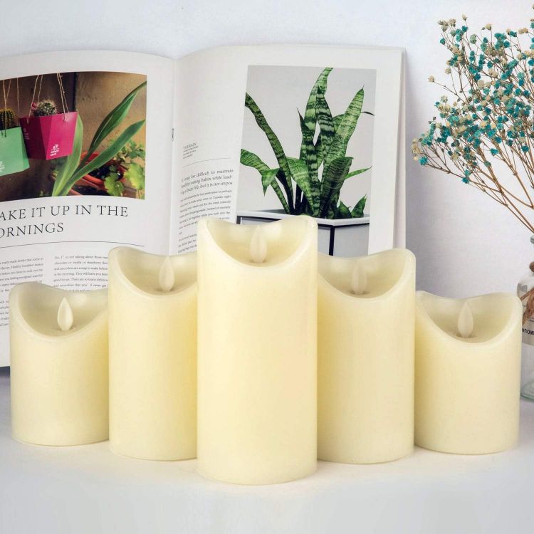 mixed height LED candles for home décor