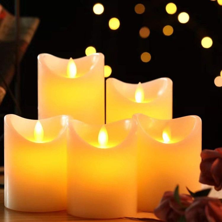 safe flameless candles with warm flickering light
