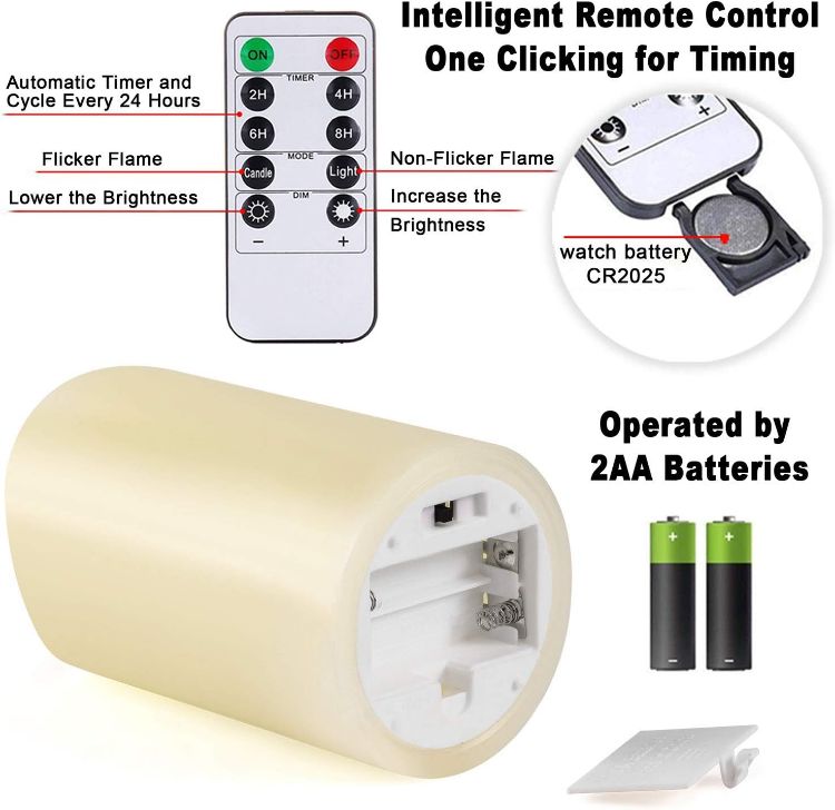 realistic paraffin style LED candle set