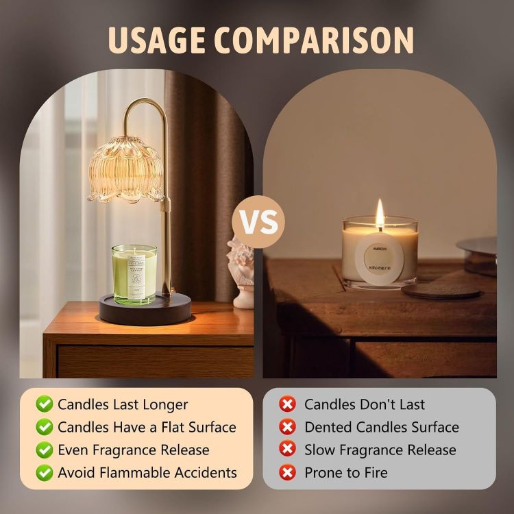 safe electric candle heater with no flame