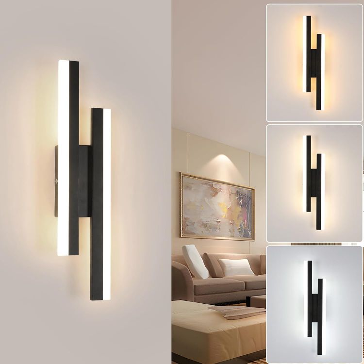 Picture of 16W LED Wall Light 40CM Modern Black Indoor Sconce 6500K Cool White