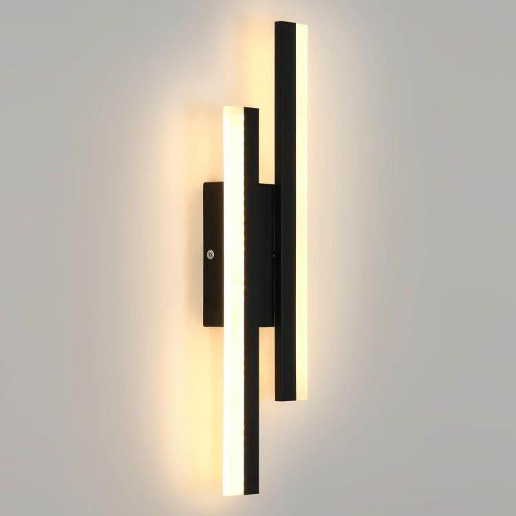 Picture of 16W LED Wall Light 40CM Modern Black Indoor Sconce 6500K Cool White